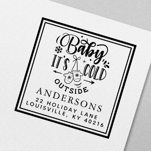Baby It's Cold Outside Winter Holiday Adresse Permastempel