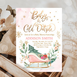 Baby It's Cold Outside Winter Sleigh Baby Dusche Einladung