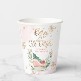 Baby It's Cold Outside Winter Sleigh Baby Dusche Pappbecher
