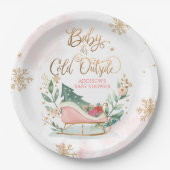 Baby It's Cold Outside Winter Sleigh Baby Dusche Pappteller (Vorderseite)