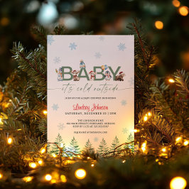 Baby It's Cold Outside Winter-Tier-Baby-Party Einladung