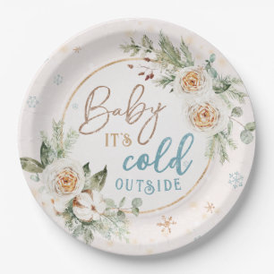Baby It's Cold Outside Winter Wonderland Dusche Pappteller