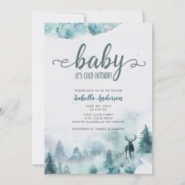 Baby It's Cold Outside Winter Woodland Baby Shower Einladung