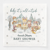 Baby Its Cold Outside Winter Woodland Baby Shower Serviette (Vorderseite)
