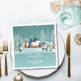 Baby It's Cold Outside Winter Woodland Baby Shower Serviette