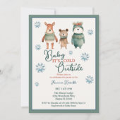 Baby It's Cold Outside Winter Woodland Dusche Einladung (Vorderseite)