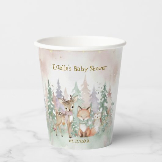  Baby It's Cold Outside Winter Woodland Pappbecher (Vorderseite)