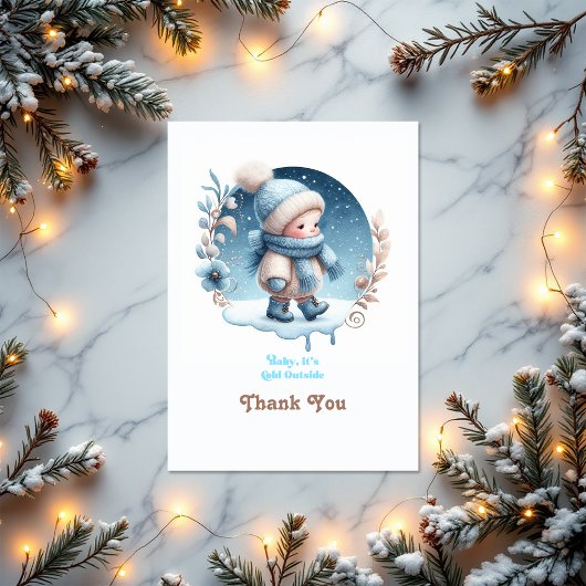 "Baby It's Cold Outside" WinterBaby Dusche Dankeskarte