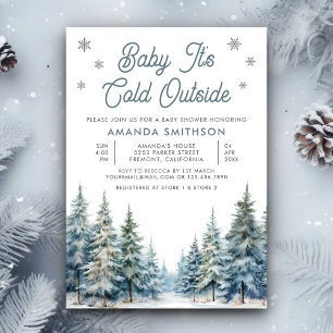 Baby It's Cold Outside Winterwald-Baby-Party Einladung