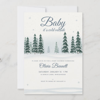 Baby It's Cold Outside Winterwald-Baby-Party Einladung
