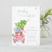 Baby It's Cold Outside Woodland Animal Baby Shower Einladung (Stehend Vorderseite)