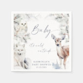 Baby It's Cold Outside Woodland Baby Shower  Serviette (Vorderseite)