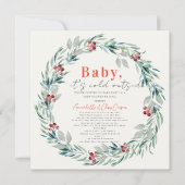 Baby It's Cold Outside Wreath Baby Shower by Mail Einladung (Vorderseite)