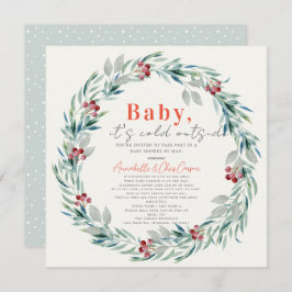 Baby It's Cold Outside Wreath Baby Shower by Mail Einladung