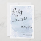 Baby It's Cold Winter Baby Shower Blue Einladung (Vorderseite)