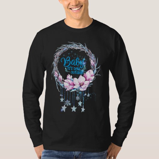 BABY IT'S COLD Winter Christmas Wreath Dream catch T-Shirt (Vorderseite)