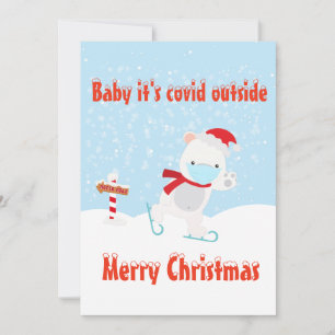 Baby It's Covid Outside Polar Bear 2020 Feiertagskarte