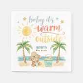 Baby It's Warm Outside Beach Baby Shower Serviette (Vorderseite)