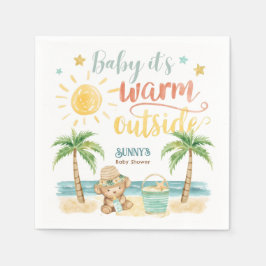 Baby It's Warm Outside Beach Baby Shower Serviette
