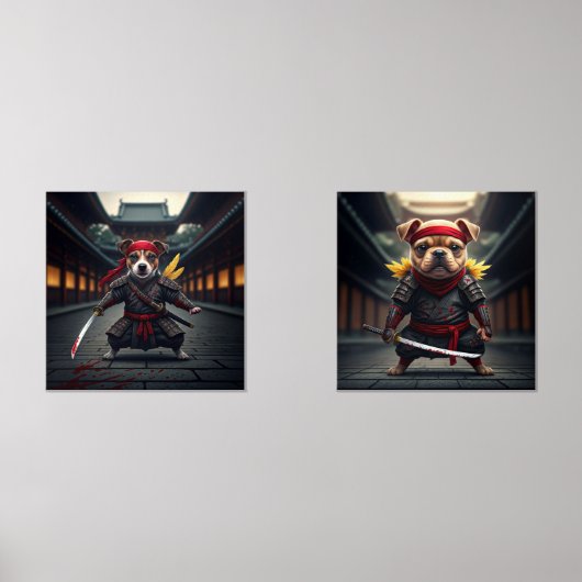 Baby Jack Russell und Mops Ninjas Print Set 2 (Vorderseite)