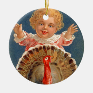 Baby jagt Tom Truthahn Vintage-Ornament Keramikornament