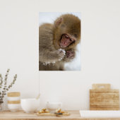 Baby Japanisch Macaque | Schneelaffe Poster (Küche)