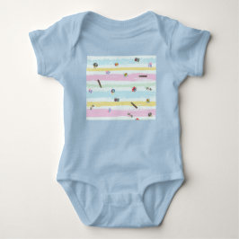 Baby-Jersey-Bodyanzug – Sport & Streifen Pastell Baby Strampler
