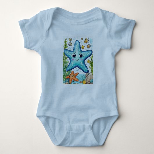 Baby Jersey Bodysuit Starfish Baby Strampler (Vorderseite)