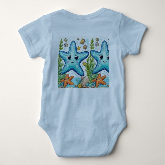 Baby Jersey Bodysuit Starfish Baby Strampler (Rückseite)
