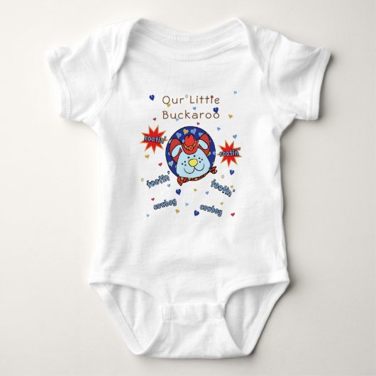 Baby Jersey Bodysuit "Tootin' Cowboy" Personalize Baby Strampler (Vorderseite)