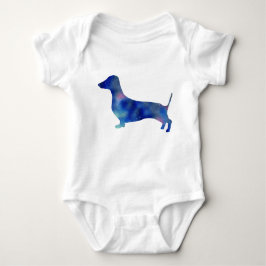Baby-Jersey-Bodysuit, weißer Dackel-Hund Baby Strampler
