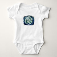 Baby Jersey Bodysuit White mandala blauer Hintergr
