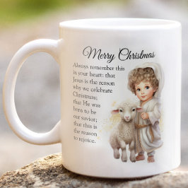 Baby Jesus and Lamb Illustration Kaffeetasse