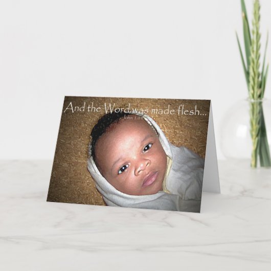 Baby Jesus auf dem Weg Feiertagskarte (Vorderseite)