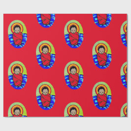 BABY JESUS AUF RED CHRISTMAS Wrapping Paper Geschenkpapier