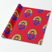 BABY JESUS AUF RED CHRISTMAS Wrapping Paper Geschenkpapier (Ungerollt)