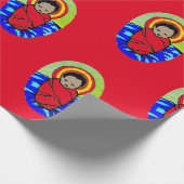 BABY JESUS AUF RED CHRISTMAS Wrapping Paper Geschenkpapier (Ecke)