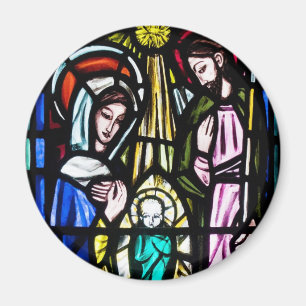 Baby-Jesus-Buntglas von St Michael Kirche Magnet