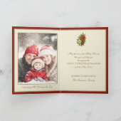 Baby Jesus Catholic Christmas Photo  Feiertagskarte (Innenseite)