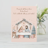 Baby Jesus Christmas Grußkarte Einladung (Stehend Vorderseite)