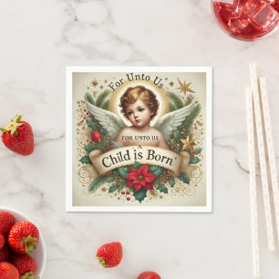 Baby Jesus Christmas Scripting Verse Découpage Serviette