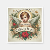 Baby Jesus Christmas Scripting Verse Découpage Serviette (Vorderseite)