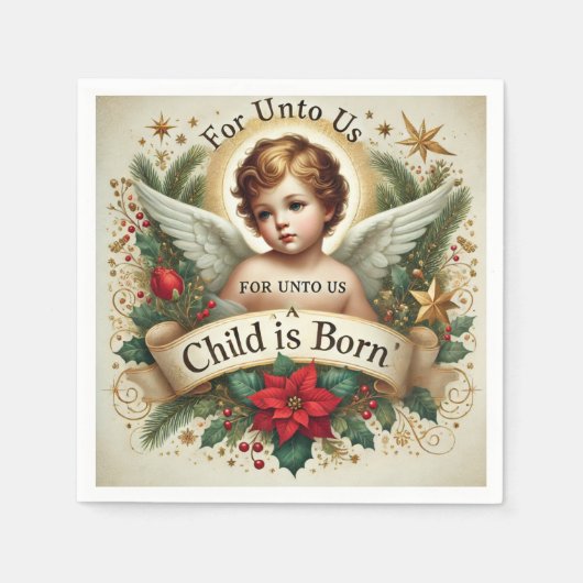 Baby Jesus Christmas Scripting Verse Découpage Serviette (Vorderseite)