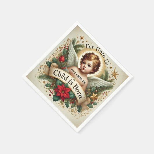 Baby Jesus Christmas Scripting Verse Découpage Serviette (Ecke)