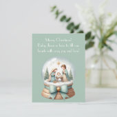 Baby Jesus & Cozy Joy Greeting Card Einladung (Stehend Vorderseite)