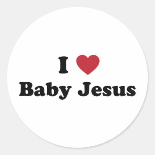 Baby Jesus der Liebe I Runder Aufkleber