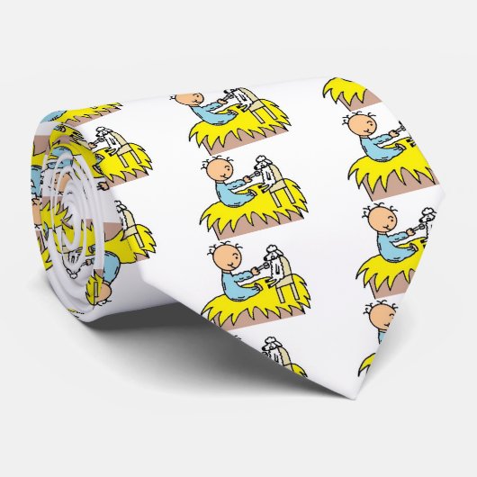 Baby Jesus, der seine Schaf-Krawatte füttert Krawatte (Gerollt)