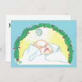 Baby Jesus Enwreathed Feiertagskarte (Vorne/Hinten)