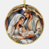 Baby Jesus | Geburtsurlaubskarte Keramik Ornament (Vorne)