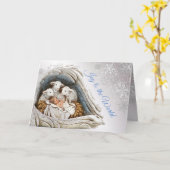 Baby Jesus im Manager Religiöse Weihnachten Karte (Gelbe Blume)